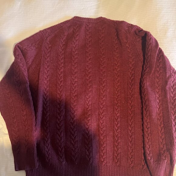 Brooks Brothers Saxon 100% Wool Burgundy sweater Size Medium. - Picture 3 of 3